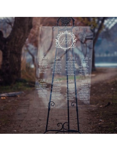 Plan de table Mariage plexiglass Baroque