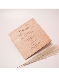 Menu Champêtre Gravé sur Bois 2