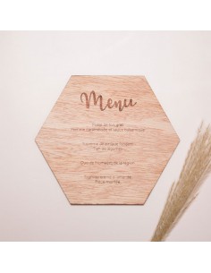 Menu Moderne Gravé sur Bois