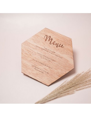 Menu Moderne Gravé sur Bois Menu Moderne Gravé sur Bois