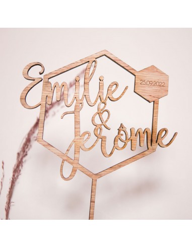 Topper cake découpe Mariage Bois -... Topper cake découpe Mariage Bois -...