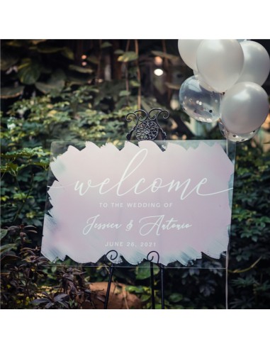 Tableau de bienvenue Mariage plexiglass transparent - Champêtre Format  tableau 30 x 40 cm