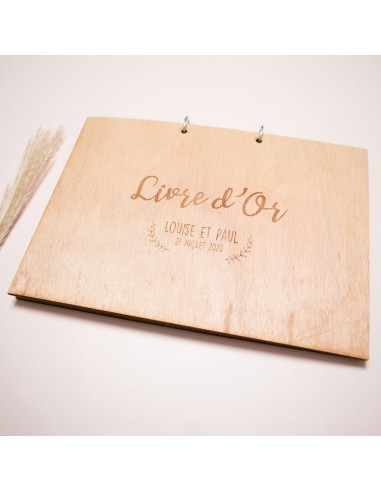 Livre d'or avec gravure en Bois -... Livre d'or avec gravure en Bois -...