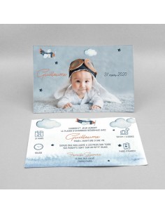 Faire-part Naissance Avion...
