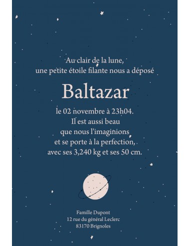 Faire-part Naissance étoiles -...