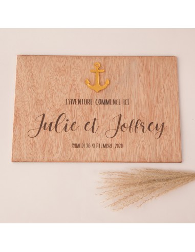 Affichette Mariage Bois - Thème Marin