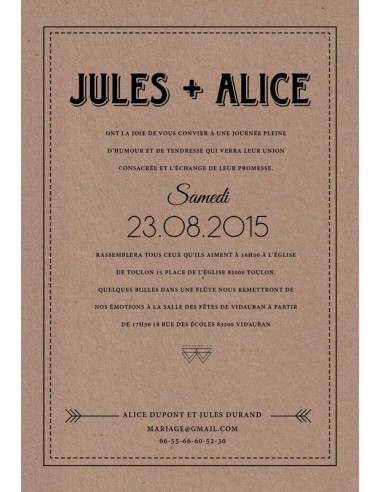Faire-part numérique vintage kraft -...