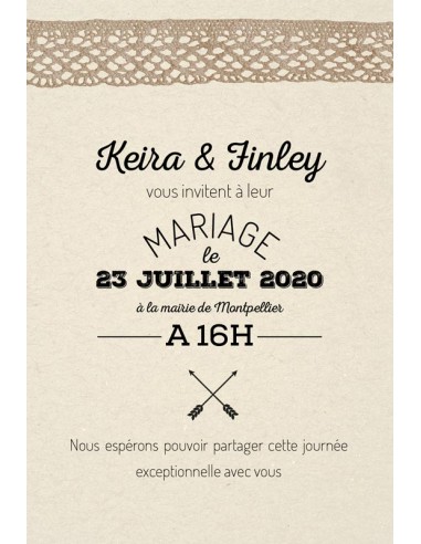 Faire-part numérique dentelle vintage...