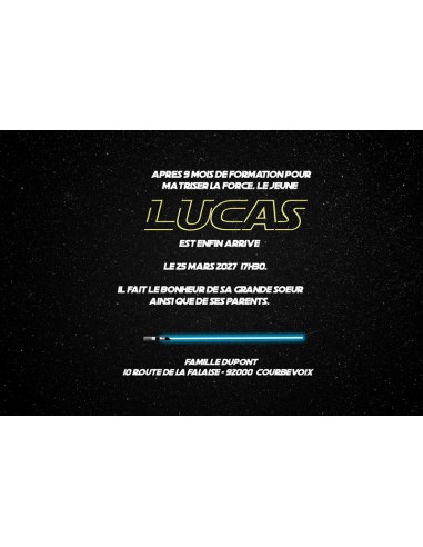 Faire-part Naissance Star Wars -... Faire-part Naissance Star Wars -...