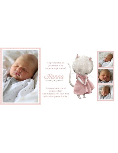 Faire-Part Naissance Magnet chat -...