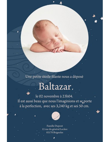 Faire-Part Naissance Magnet Etoiles -...