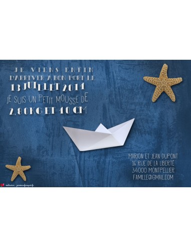 Faire-part Naissance thème Mer -... Faire-part Naissance thème Mer -...