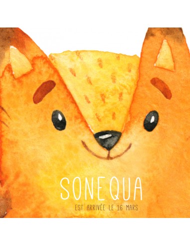 Faire-part Naissance petit Renard -... Faire-part Naissance petit Renard -...