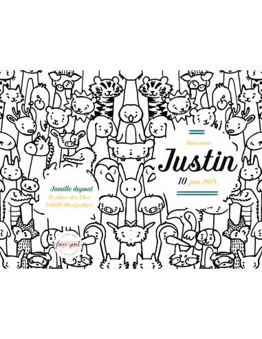 Faire-part Naissance Animaux -...