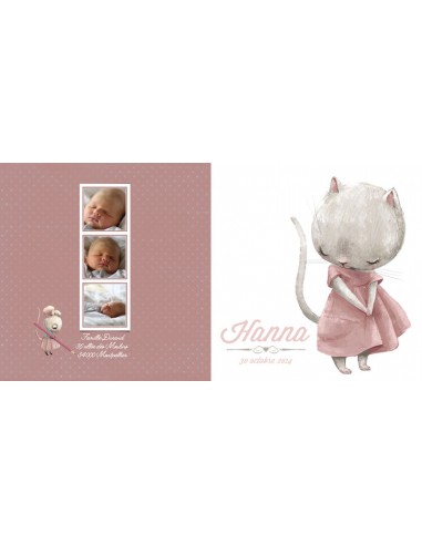 Faire-part Naissance Chat -...