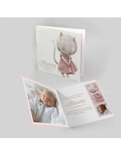 Faire-part Naissance Chat -...