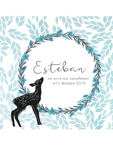 Faire-part Naissance Forêt avec Faon...