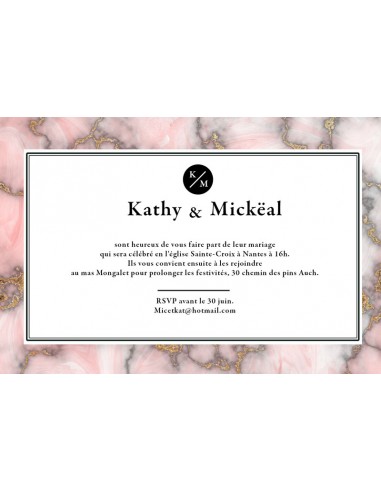 Faire-part numérique marbre chic - Kathy