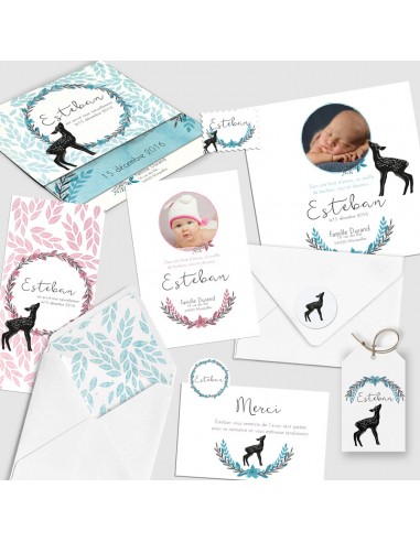 Faire-part Naissance Couronne de...