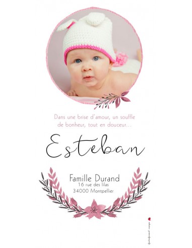 Faire-part Naissance Couronne de...
