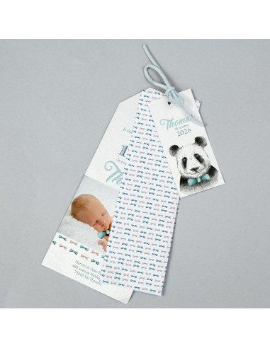 Faire-part Naissance Panda triptyque...