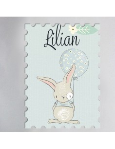 Timbre Naissance Lapin -...