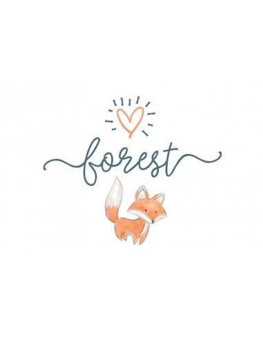 Timbre Naissance famille de renard -...