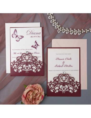 Pack Faire-part mariage Couronne de... Pack Faire-part mariage Couronne de...