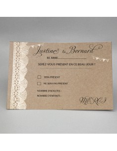 Carton Réponse RSVP kraft...