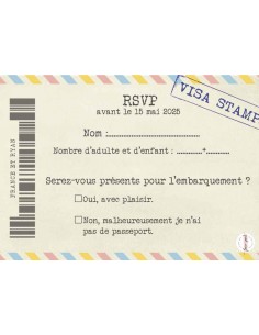 Carton Réponse RSVP billet... 2