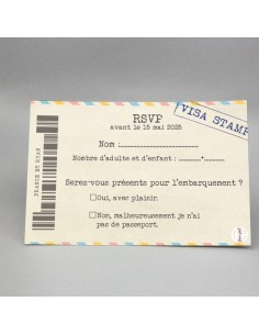 Carton Réponse RSVP billet...