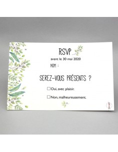 Carton Réponse RSVP verdure...
