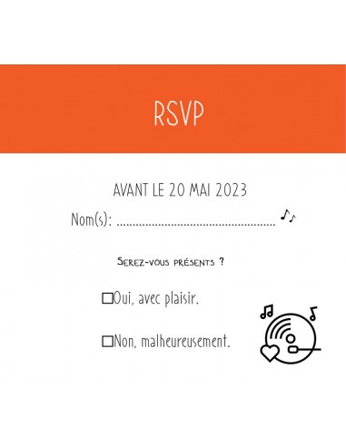 Carton réponse RSVP K7 vintage - Ange