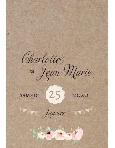 Etiquette mariage Champêtre - Charline Etiquette mariage Champêtre - Charline