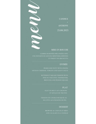 Menu Mariage Minimaliste - Collection...