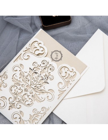 Faire-part mariage Motif Damassé...