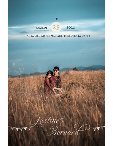Save the date Mariage dentelle papier...
