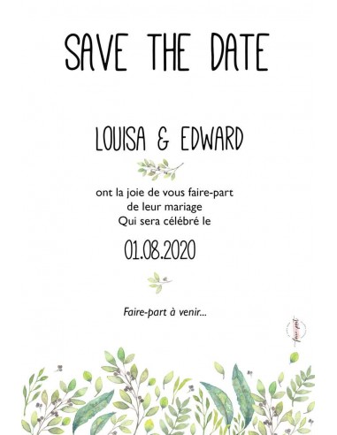 Save the date Mariage Verdure -...