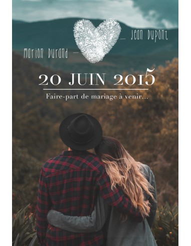 Save the date Mariage empreinte -...