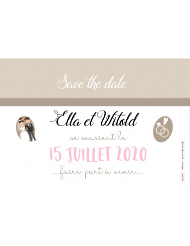 Save the date Mariage moderne -...