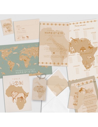 Faire-part Mariage Afrique Chic -...