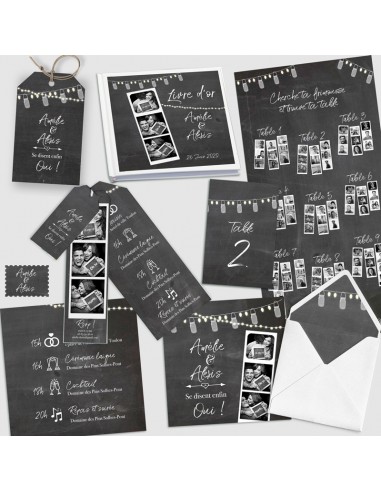Save the date Mariage Ardoise -...