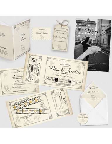 Faire-part Mariage Ticket de cinéma - Collection Nora