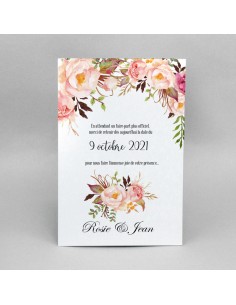 Save the date Mariage roses...