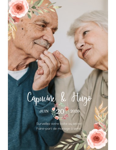 Save the date Mariage fleurs des...