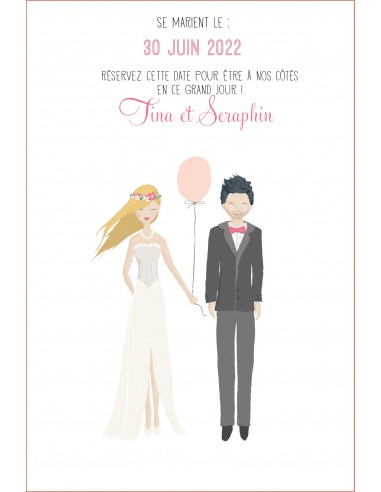 Save the date Mariage personnage...