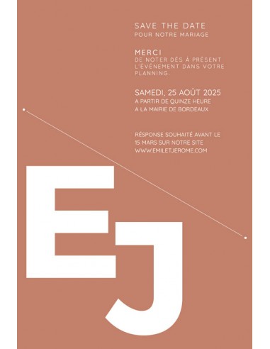 Save the date Mariage Terracotta -...
