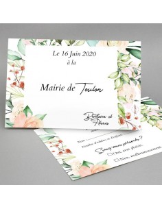 Carton RSVP losange floral...