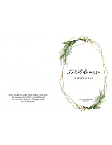 Couverture de livret de messe végétal...