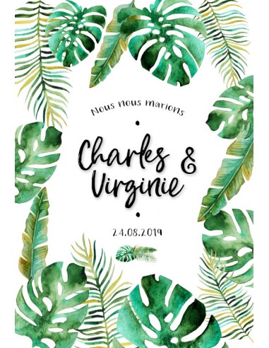 Étiquette mariage tropical - Virginie